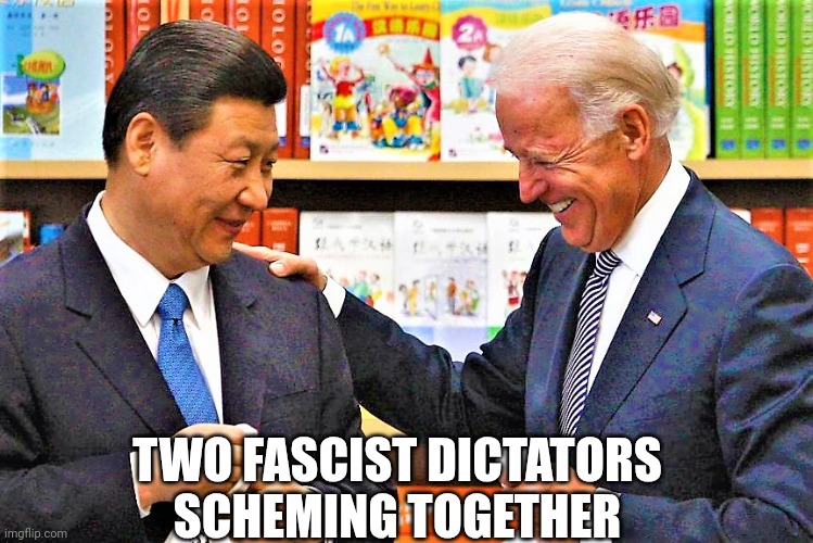 Xi Jinping and Biden | TWO FASCIST DICTATORS
SCHEMING TOGETHER | image tagged in xi jinping and biden | made w/ Imgflip meme maker