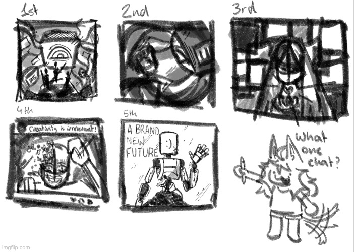 Concepts for a possible poster for a school competition about our future in the digital world (I’m planning to win) | made w/ Imgflip meme maker