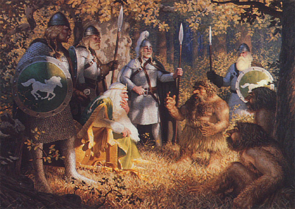 Théoden and the Drúedain Blank Meme Template