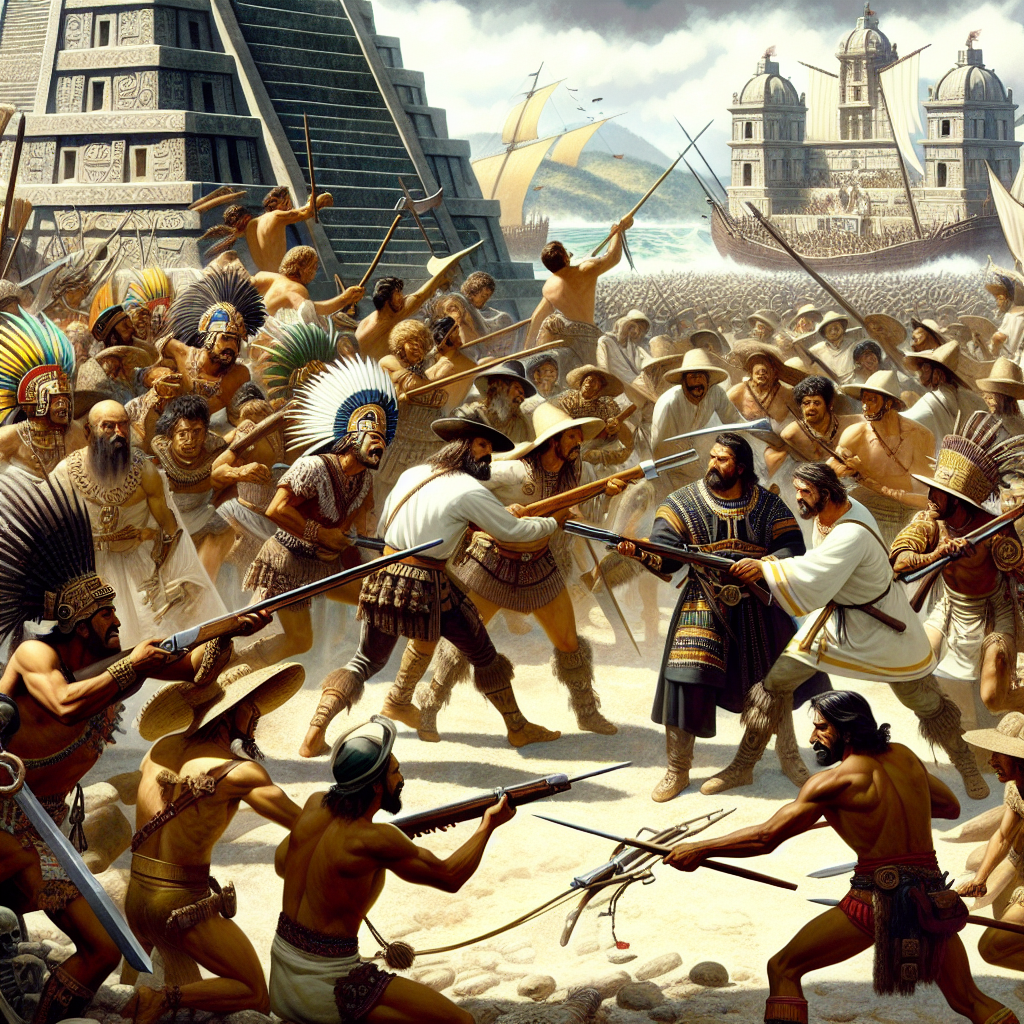 aztecs getting attacked by the spanish Blank Meme Template