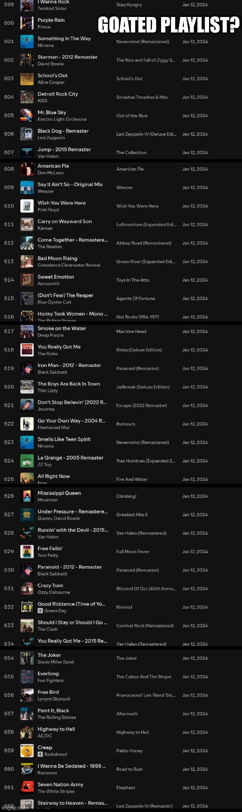 Also are any of these songs better than anything from hazshit? | GOATED PLAYLIST? | made w/ Imgflip meme maker
