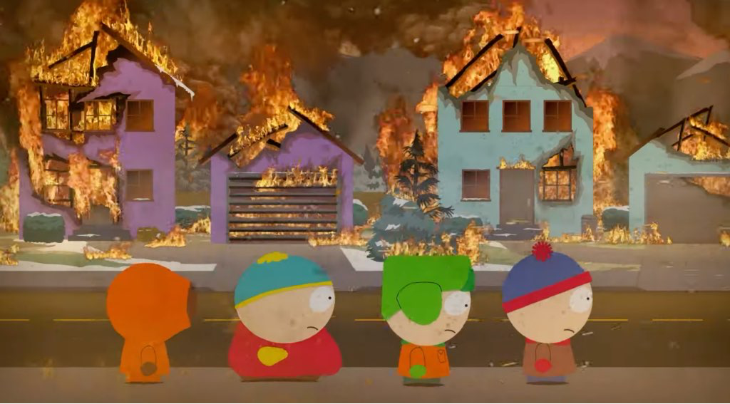 South Park on fire Blank Meme Template