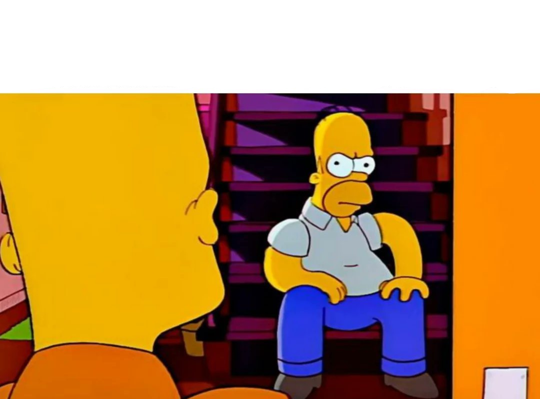 Homer looking at Bart Blank Meme Template