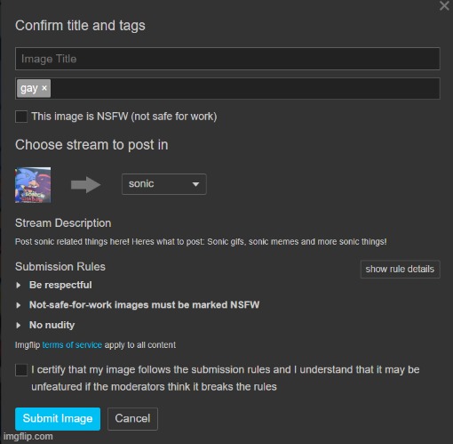 hope the meme gets approved lmao | image tagged in hi | made w/ Imgflip meme maker