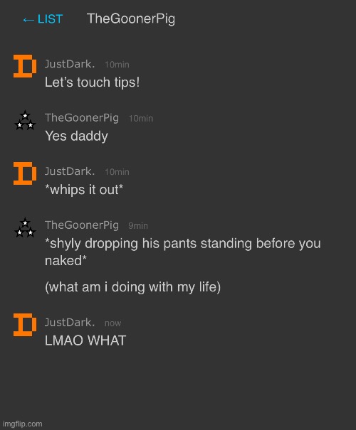 First convo with @denji | made w/ Imgflip meme maker