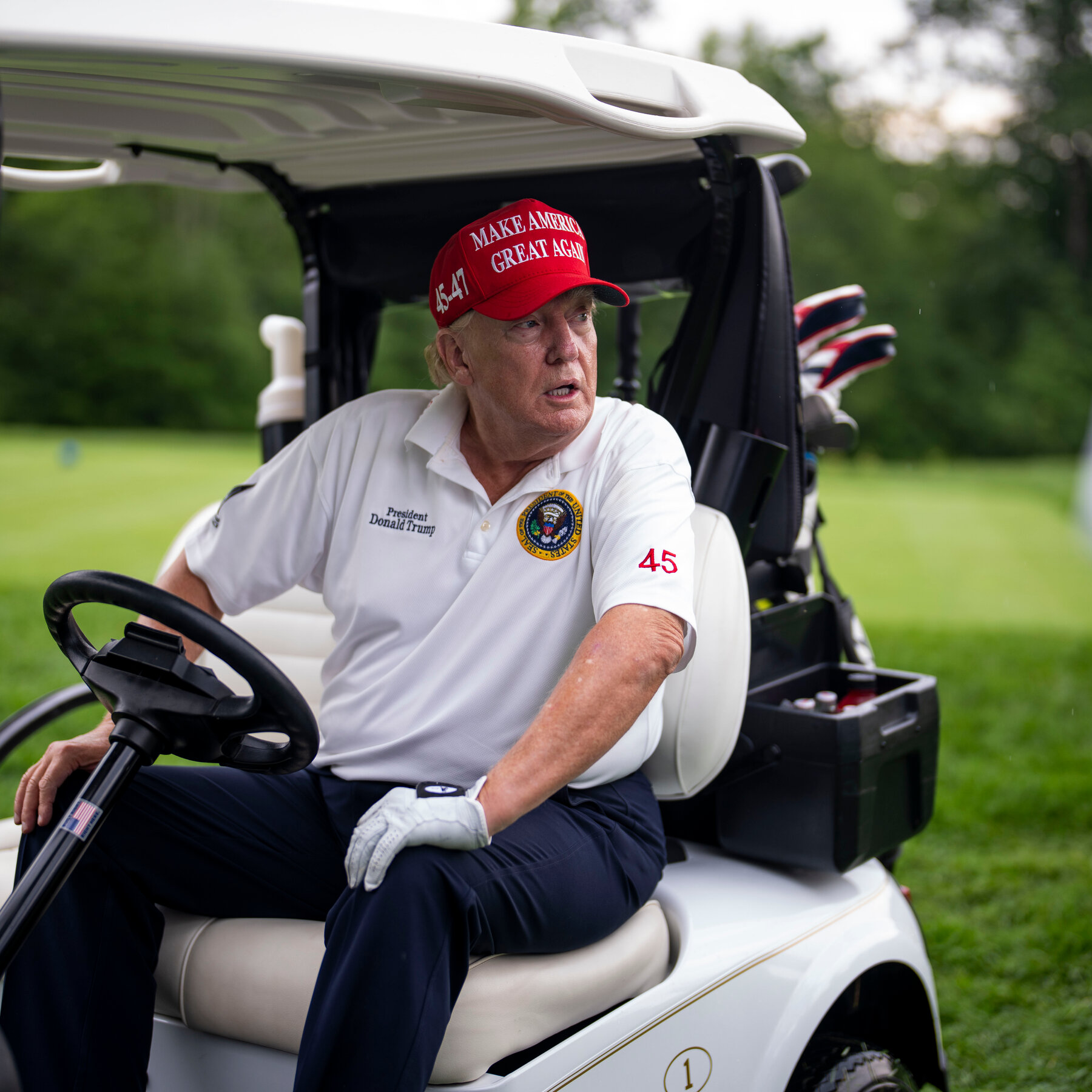 Trump golfcart Blank Meme Template