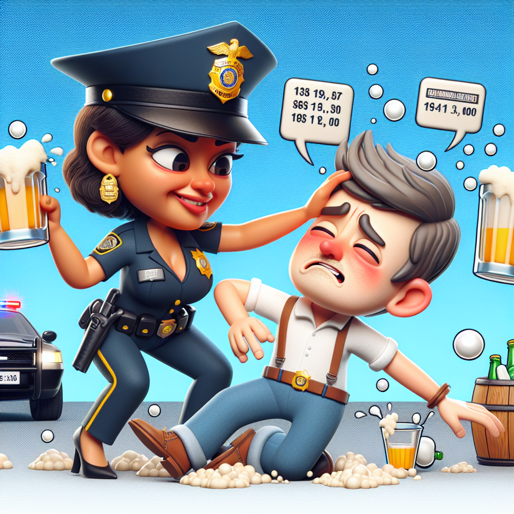 Police officer arresting a drunk person Blank Meme Template