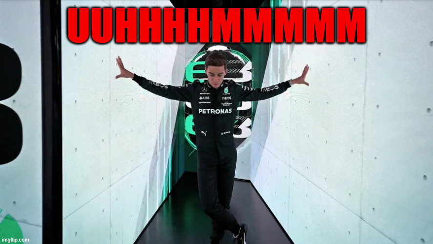 George Russell F1 2023 | UUHHHHMMMMM | image tagged in george russell f1 2023 | made w/ Imgflip meme maker