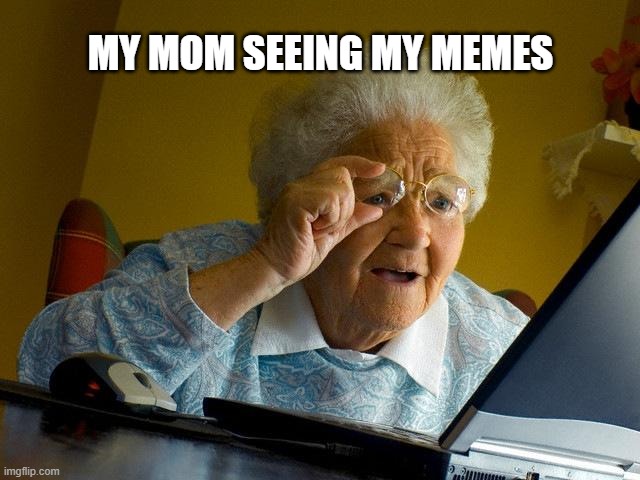 i bet she's proud | MY MOM SEEING MY MEMES | image tagged in memes,grandma finds the internet | made w/ Imgflip meme maker