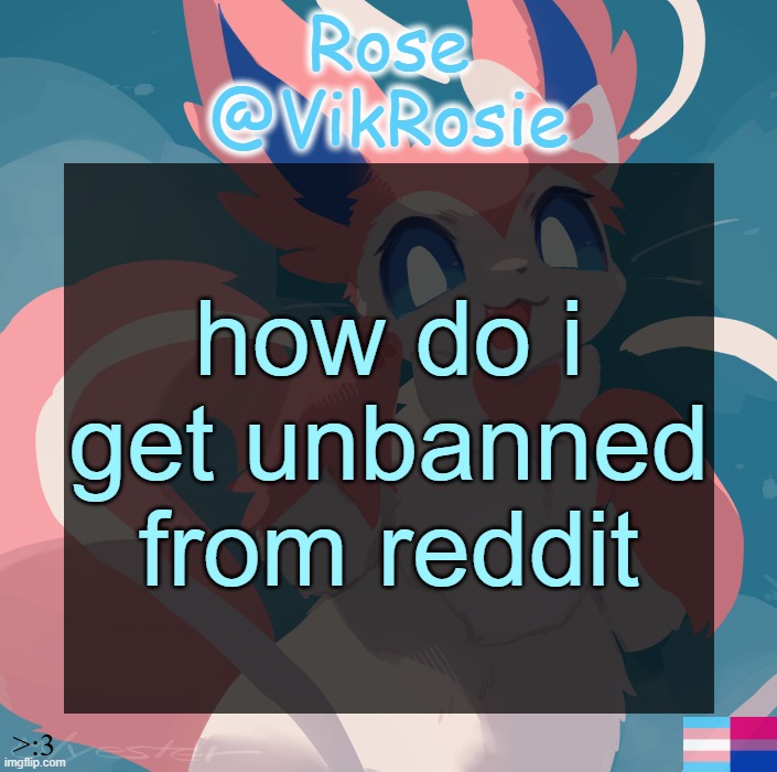 Vik's Sylveon Temp | how do i get unbanned from reddit | image tagged in vik's sylveon temp | made w/ Imgflip meme maker
