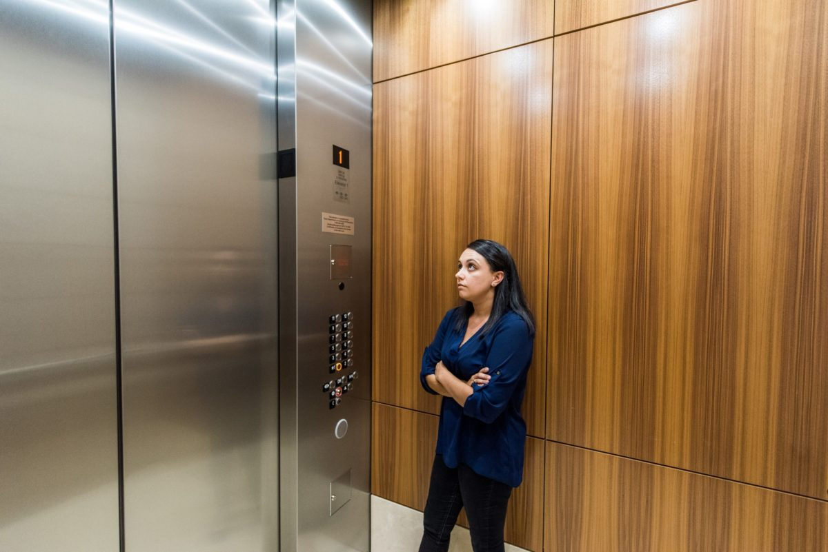 In an elevator Blank Meme Template