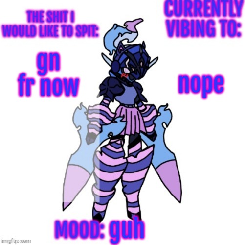Changewing gayshit announcement template | nope; gn fr now; guh | image tagged in changewing gayshit announcement template | made w/ Imgflip meme maker