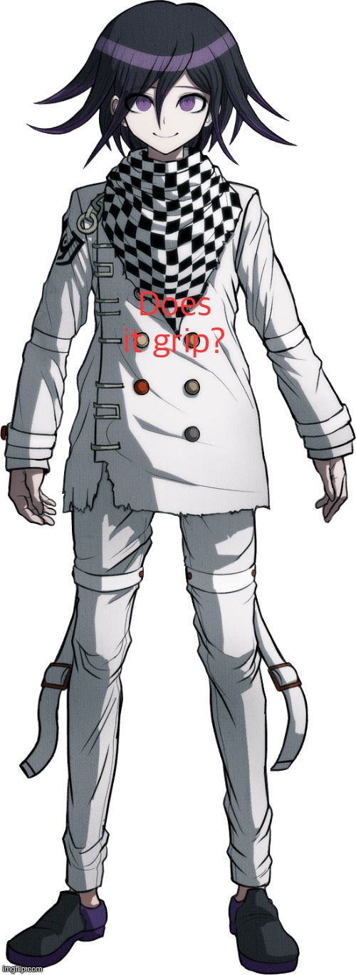 Kokichi Ouma Full Body Sprite | Does it grip? | image tagged in kokichi ouma full body sprite,dangeronpa,does it grip,do it jiggle | made w/ Imgflip meme maker