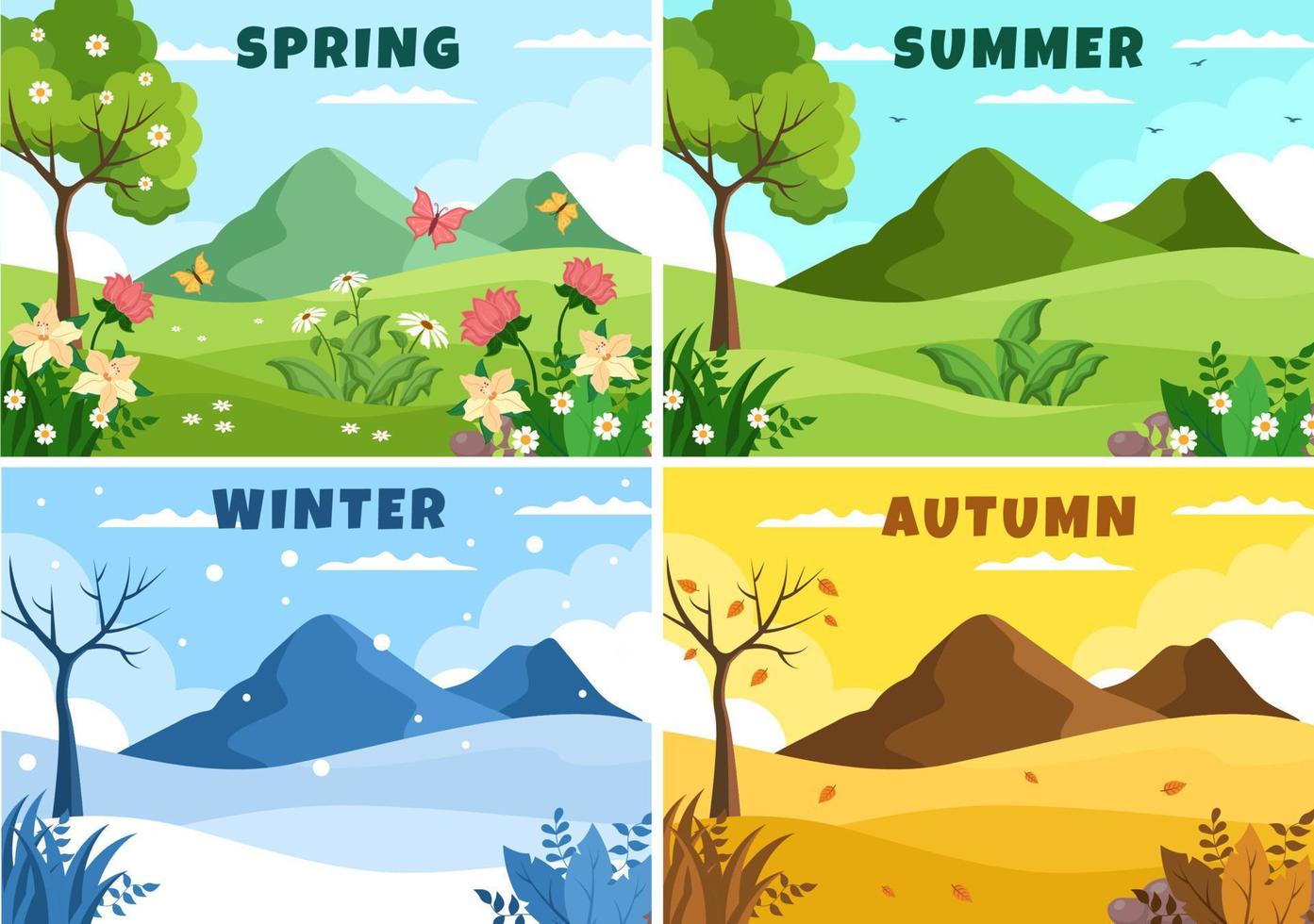 All four seasons Blank Meme Template