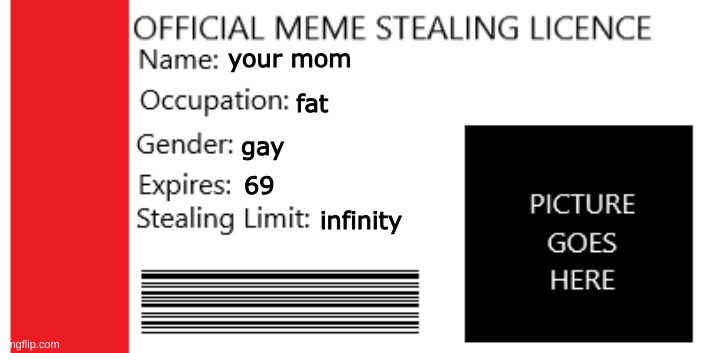 pls | your mom; fat; gay; 69; infinity | image tagged in 2021 meme stealing licence edited | made w/ Imgflip meme maker