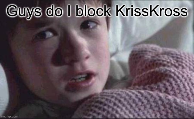 I See Dead People | Guys do I block KrissKross | image tagged in memes,i see dead people | made w/ Imgflip meme maker