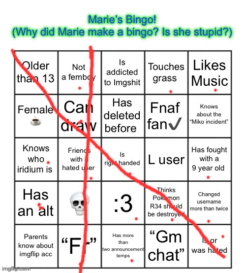 hello | image tagged in the marie bingo | made w/ Imgflip meme maker