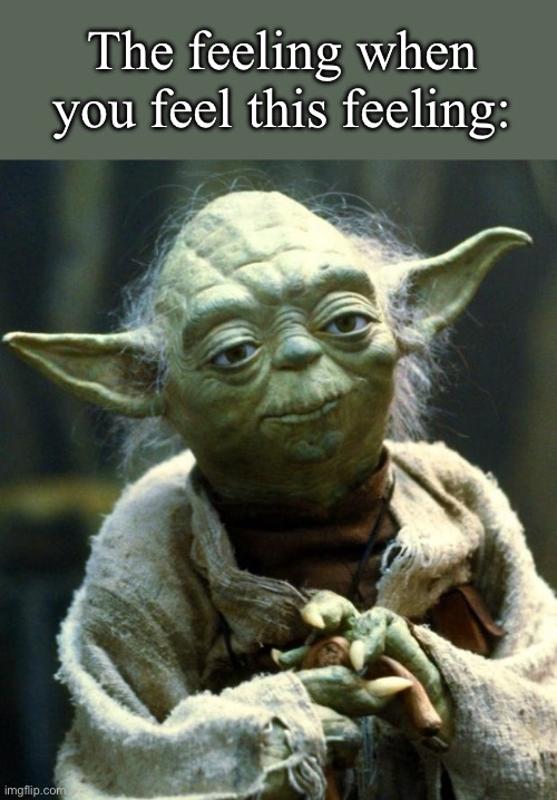 Star Wars Yoda | The feeling when you feel this feeling: | image tagged in memes,star wars yoda | made w/ Imgflip meme maker