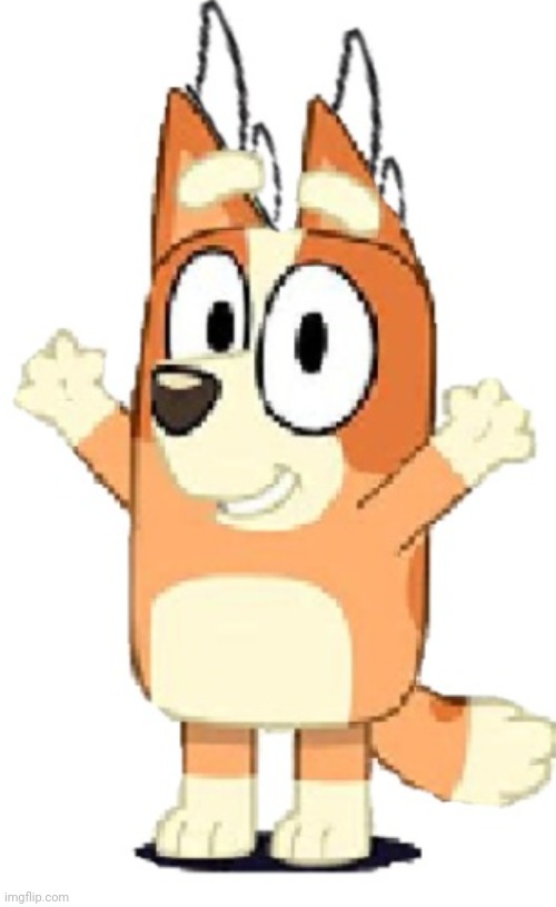 anyone see anything wrong with this image | image tagged in bingo heeler with horns | made w/ Imgflip meme maker