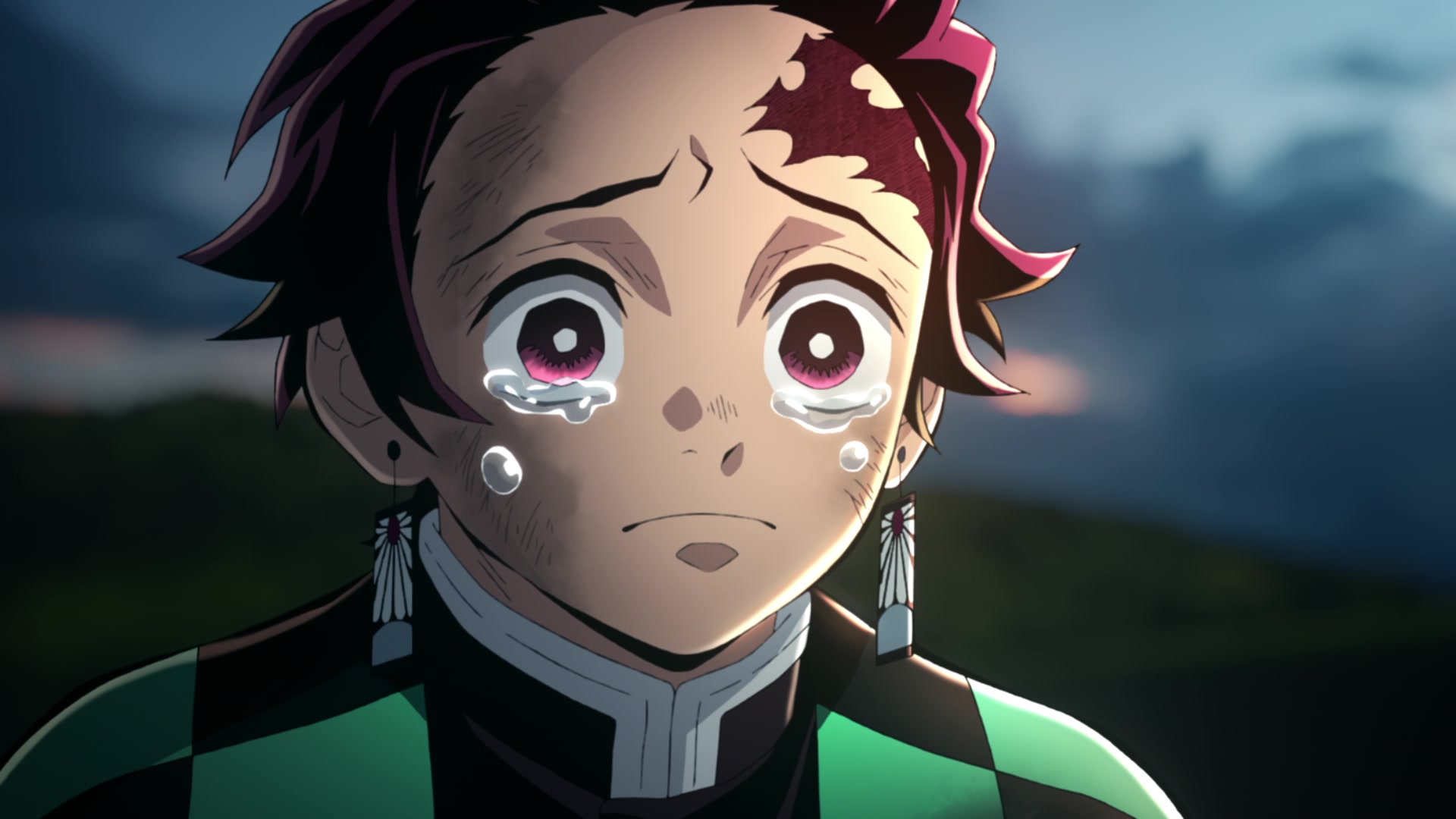 tanjiro crying Blank Meme Template