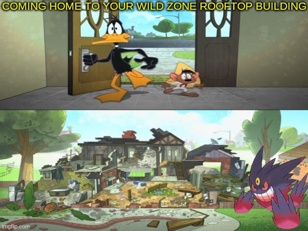Typical Day in Legends Z-A | COMING HOME TO YOUR WILD ZONE ROOFTOP BUILDING | image tagged in memes,funny,pokemon,gaming,nintendo | made w/ Imgflip meme maker
