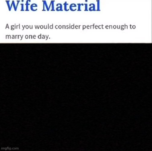 Wife Material Blank Meme Template