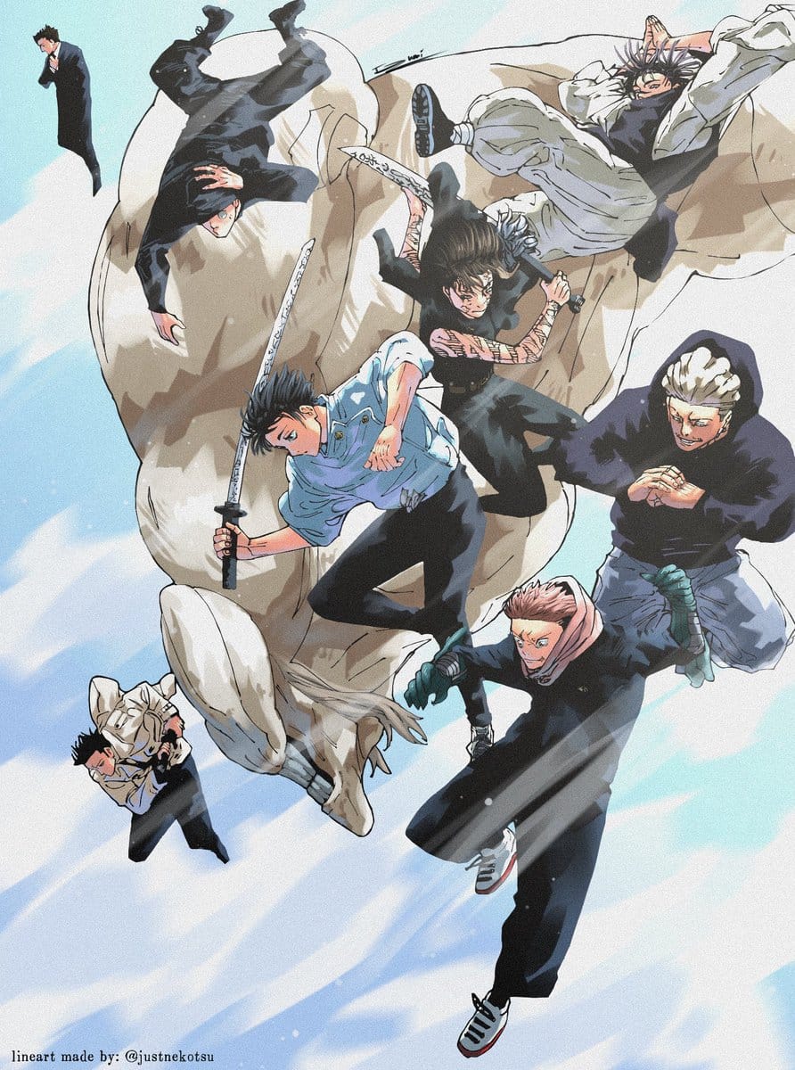 JJK falling from the sky Blank Meme Template