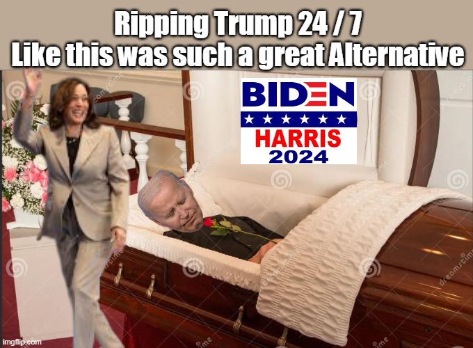 If you believe the "Tell All Books" AND THEY ARE WRITTEN BY LIBS ! | Ripping Trump 24 / 7
Like this was such a great Alternative | image tagged in biden casket trump alternative meme | made w/ Imgflip meme maker