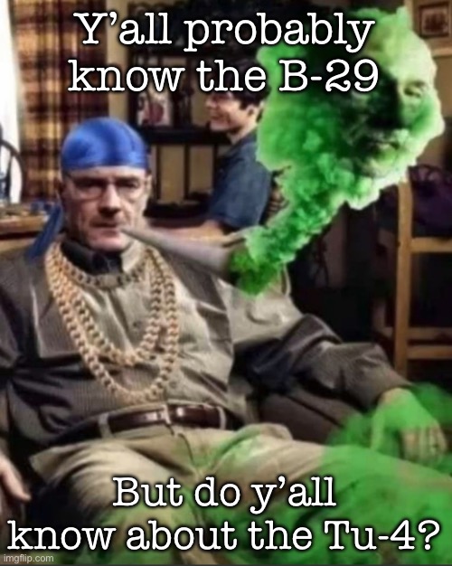 I know it’s a Soviet copy of the B-29, don’t rant about it | Y’all probably know the B-29; But do y’all know about the Tu-4? | image tagged in waltuh,msmg | made w/ Imgflip meme maker