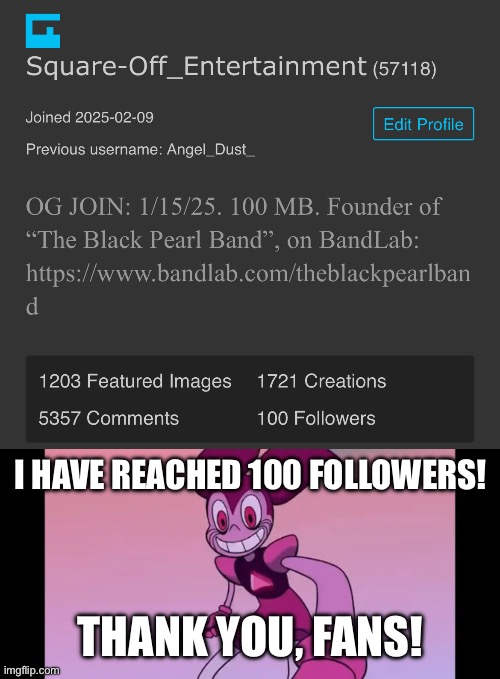 YAHOO! | I HAVE REACHED 100 FOLLOWERS! THANK YOU, FANS! | image tagged in blakpearl_taiko s event template,100 followers | made w/ Imgflip meme maker