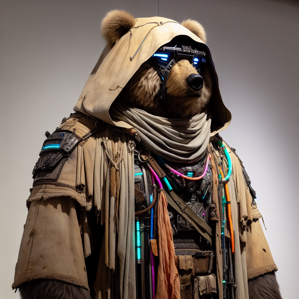 A bear with a Dune (the movie) attire Blank Meme Template
