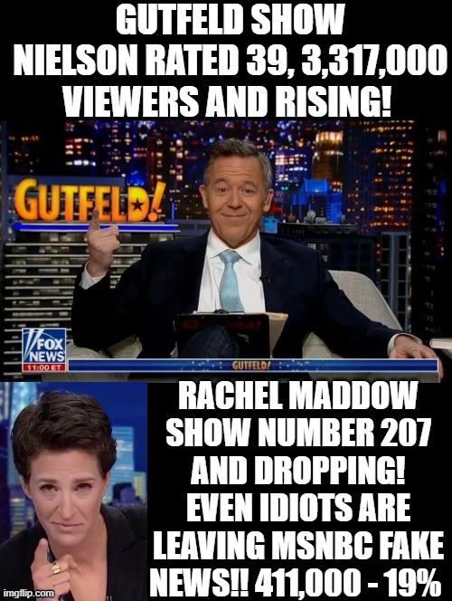 Gutfeld gains viewers! Most choose laughing at idiots, instead of agreeing with one! | image tagged in sam elliott special kind of stupid | made w/ Imgflip meme maker