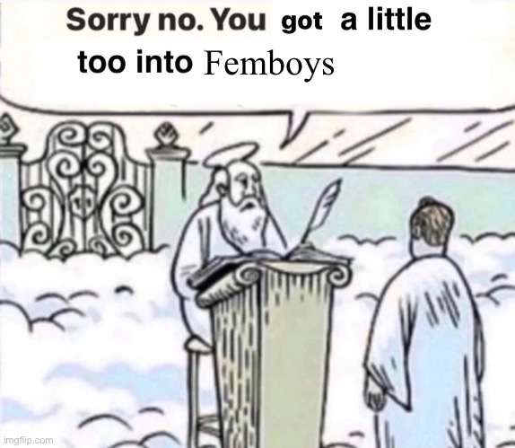 You Got A Little Too Into X | Femboys | image tagged in you got a little too into x | made w/ Imgflip meme maker