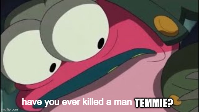 have you ever killed a man hop pop | TEMMIE? | image tagged in have you ever killed a man hop pop | made w/ Imgflip meme maker