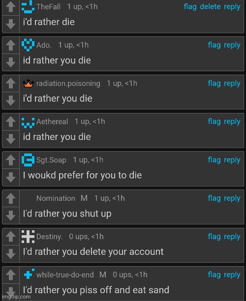 Such a large variety of responses | made w/ Imgflip meme maker