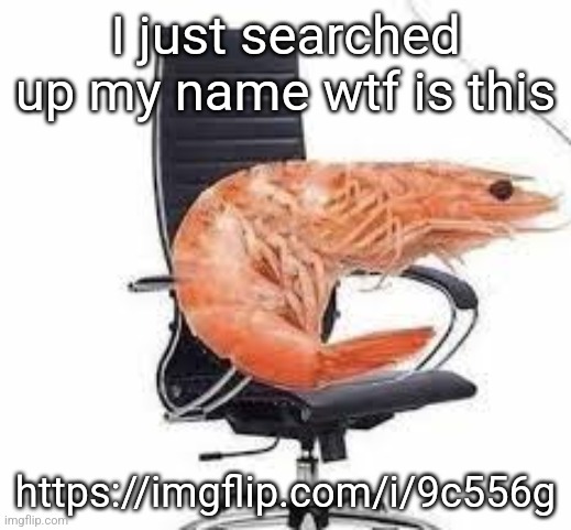 chair shrimp | I just searched up my name wtf is this; https://imgflip.com/i/9c556g | image tagged in chair shrimp | made w/ Imgflip meme maker