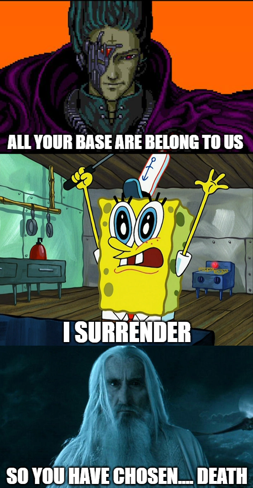 High Quality All Your Base Are Belong To Us Reactions Blank Meme Template