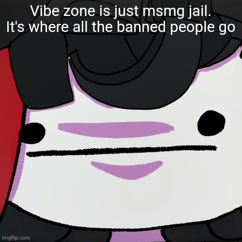 The stare | Vibe zone is just msmg jail. It's where all the banned people go | image tagged in the stare | made w/ Imgflip meme maker