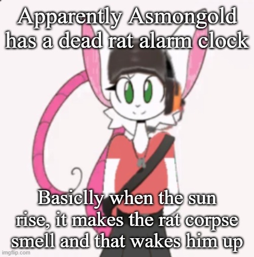 Steve Jobs | Apparently Asmongold has a dead rat alarm clock; Basiclly when the sun rise, it makes the rat corpse smell and that wakes him up | image tagged in steve jobs | made w/ Imgflip meme maker