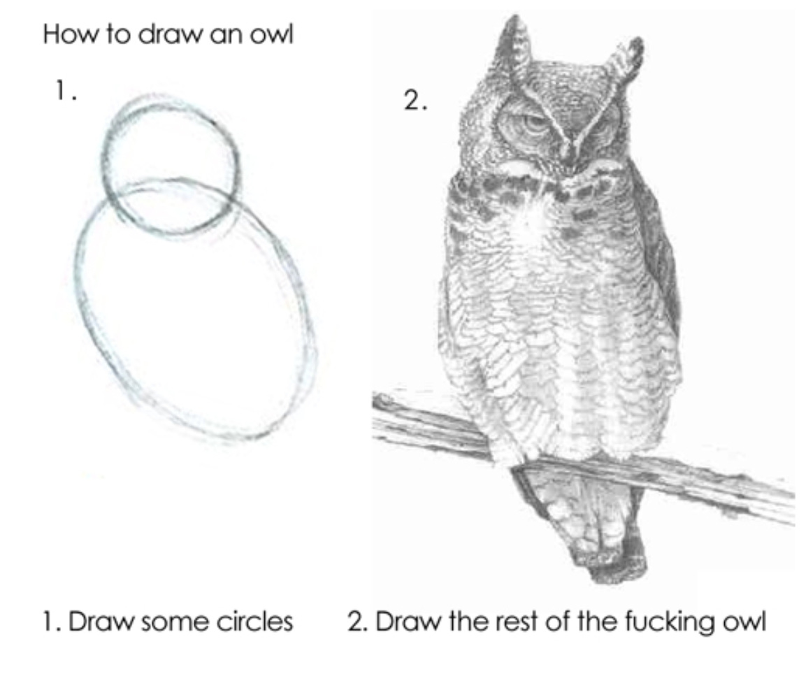 How to draw an owl Blank Meme Template
