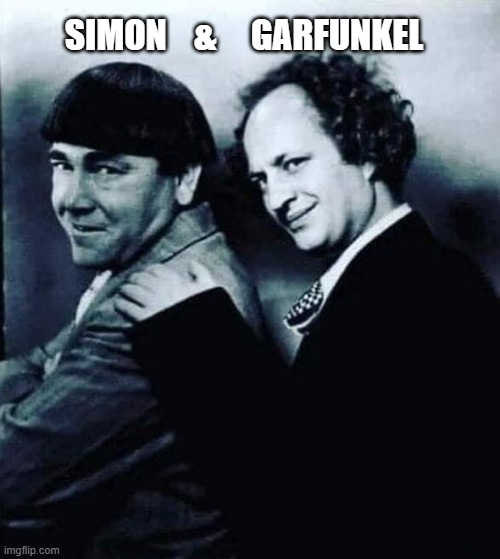 Simons and Garfunkel | SIMON    &     GARFUNKEL | image tagged in simon and garunkel | made w/ Imgflip meme maker