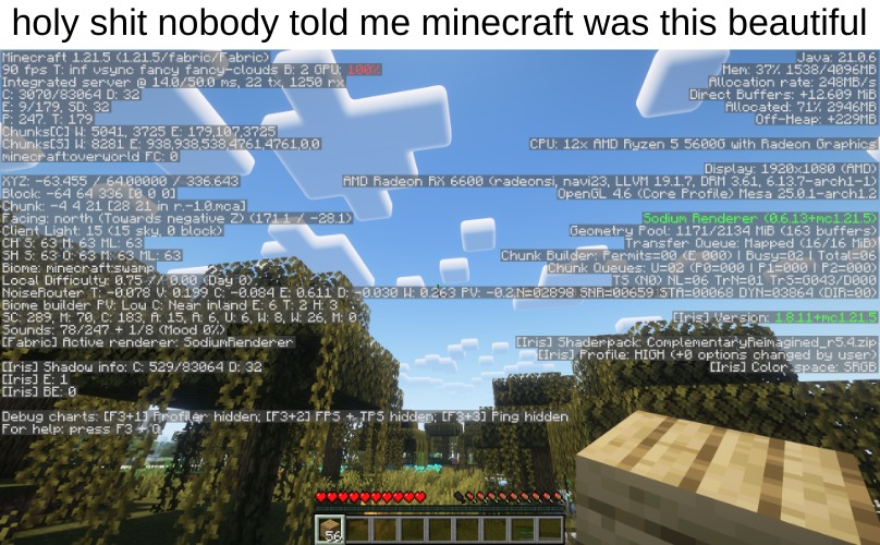 holy shit nobody told me minecraft was this beautiful | made w/ Imgflip meme maker