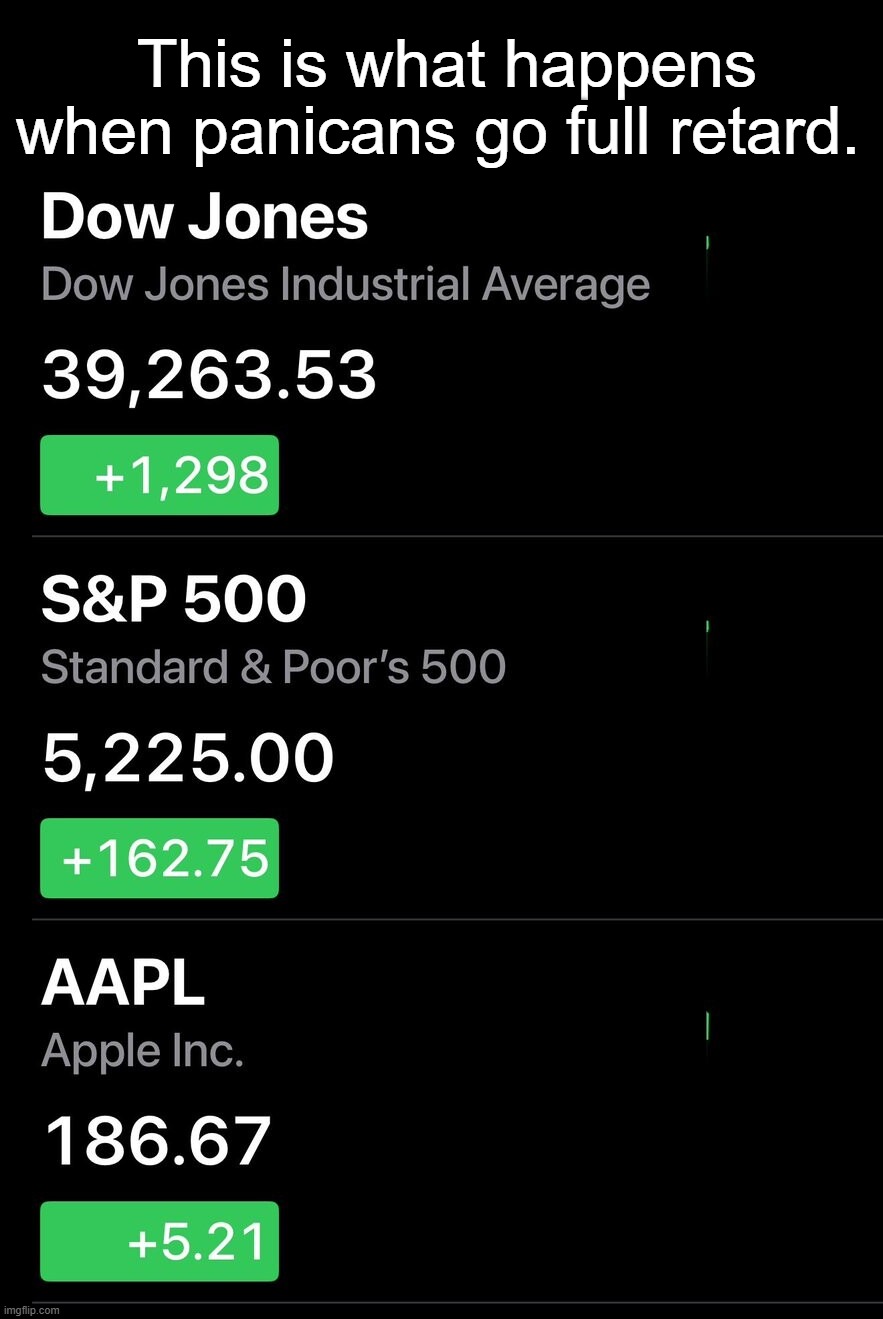 This is what happens when panicans go full retard. | This is what happens when panicans go full retard. | image tagged in stupid people be like,democrats,panicans,stupid liberals,stock market,full retard | made w/ Imgflip meme maker