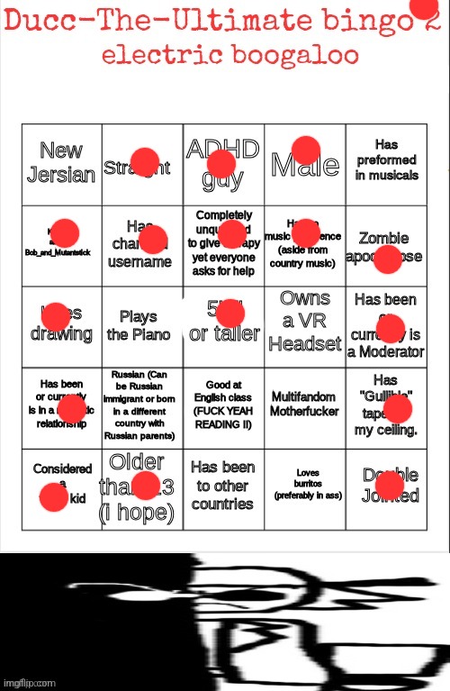 Ducc-The-Ultimate bingo 2 electric boogaloo | image tagged in ducc-the-ultimate bingo 2 electric boogaloo | made w/ Imgflip meme maker
