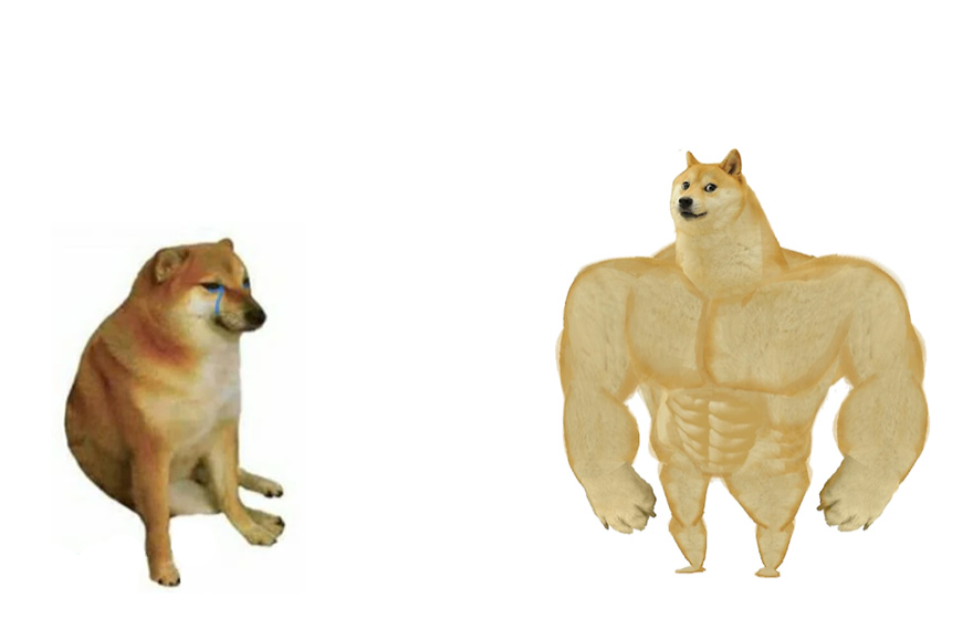 small doge big doge Blank Meme Template