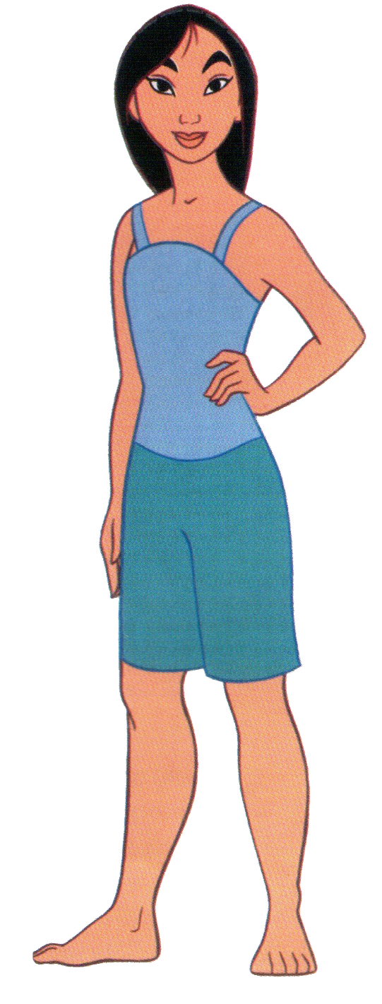 Fa Mulan in her Tank Top and Shorts Blank Meme Template