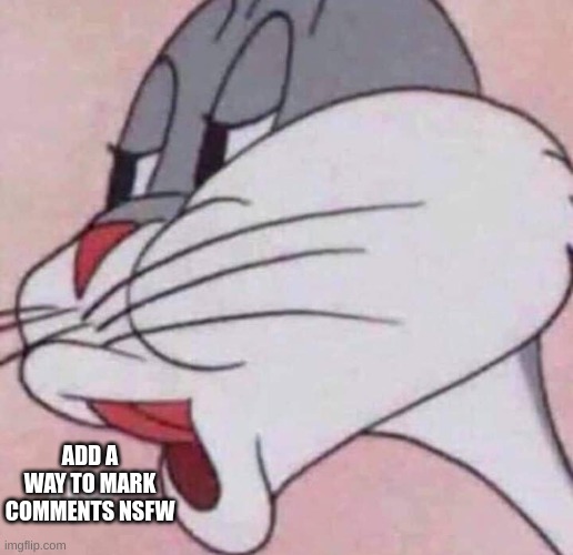 No | ADD A WAY TO MARK COMMENTS NSFW | image tagged in qqwertyuiopasdfghjklzxcvbnm | made w/ Imgflip meme maker
