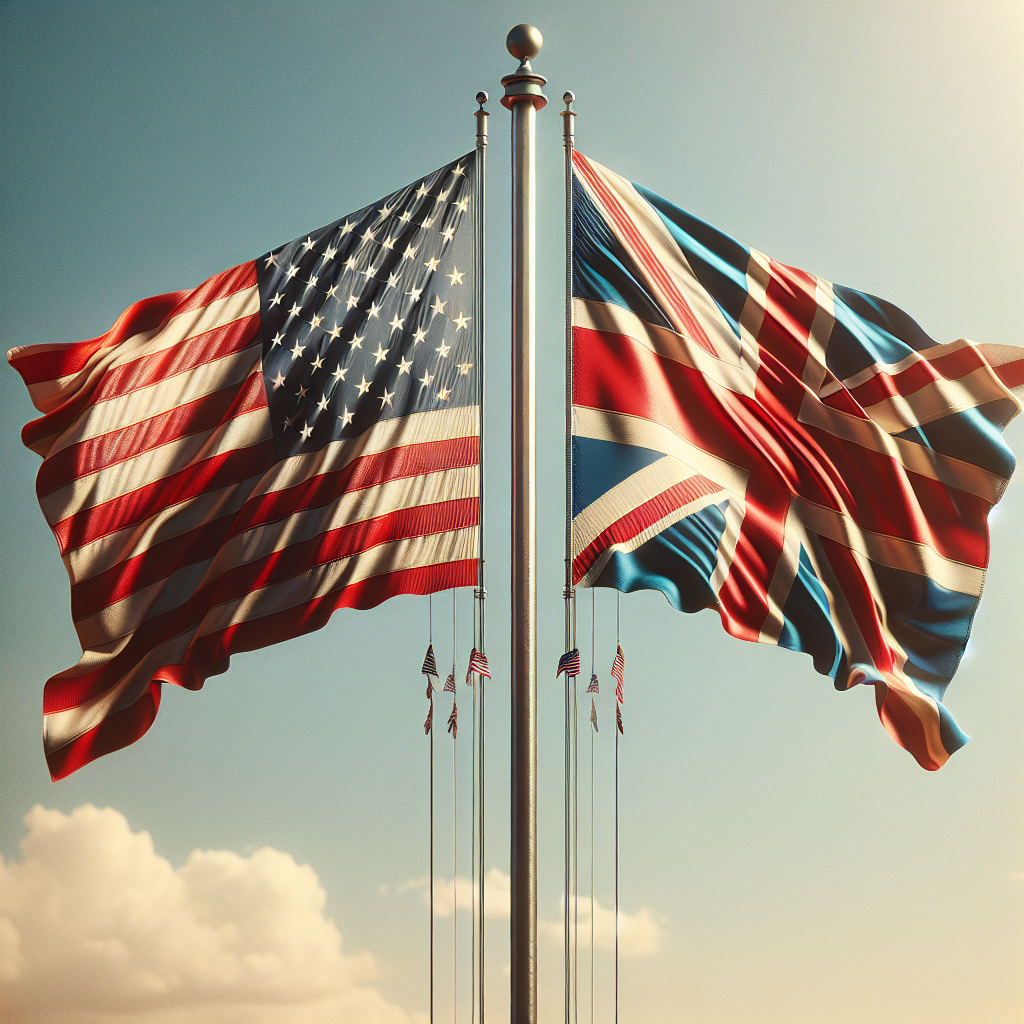us flag and uk flag Blank Meme Template