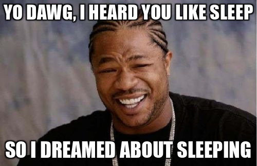 Yo dawg, I heard you like sleep, so I dreamed about sleeping