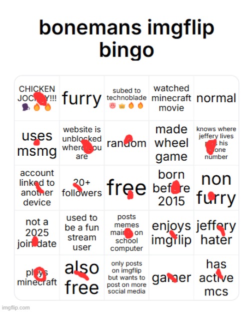 double bingo :P | image tagged in boneman imgflip bingo | made w/ Imgflip meme maker